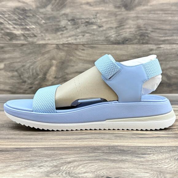 NIB Fitflop 9 Surff Two Tone Webbing/Leather Back Strap Sport Sandals Blue - Picture 7 of 12